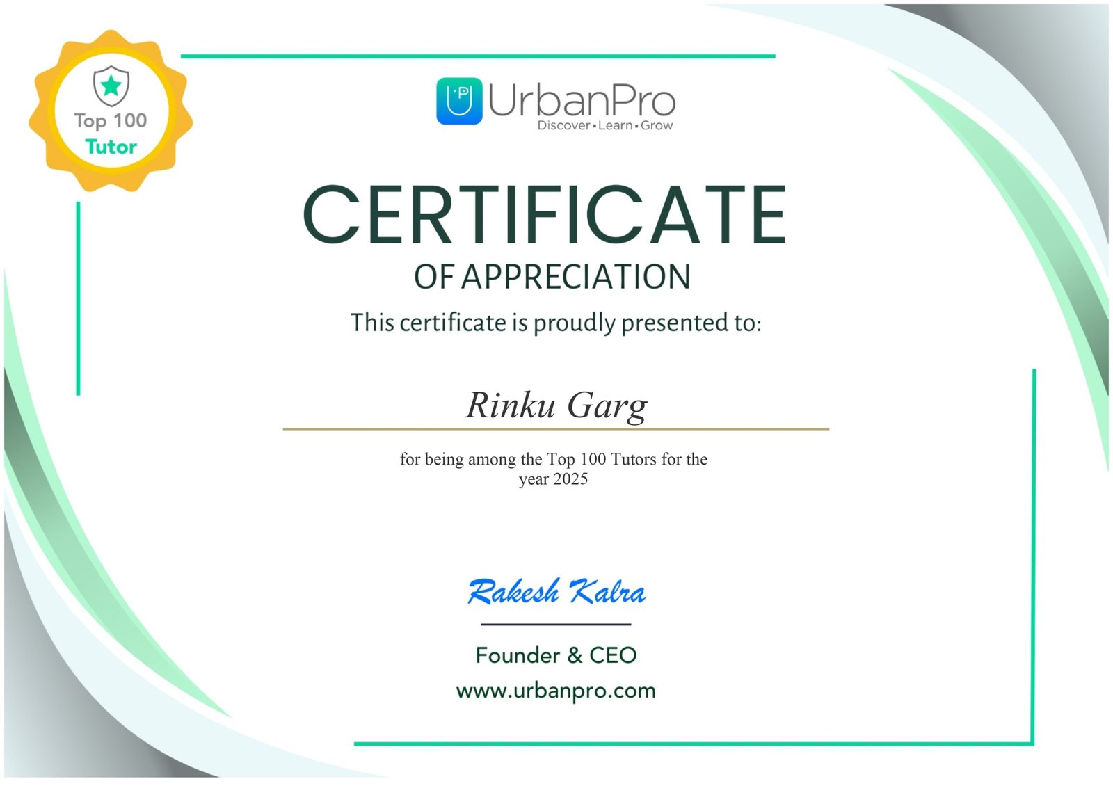 Bhaarat Coaching Classes Award